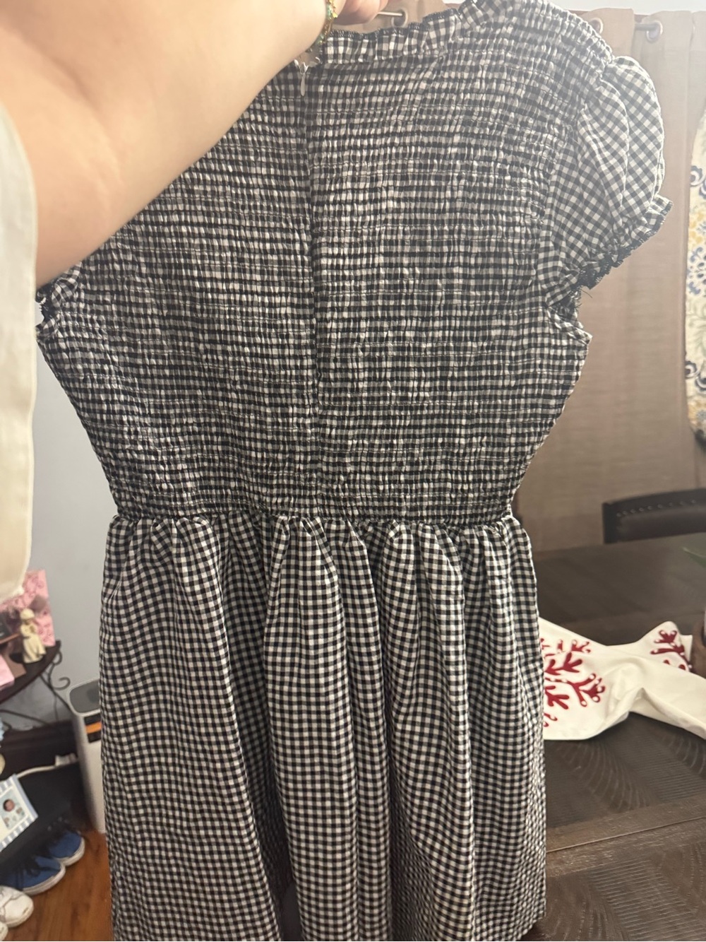 Princess Polly Black & White Gingham Smocked Mini Dress